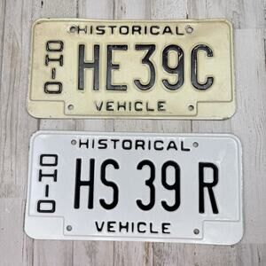 Ohio Historical License Plates Garage Man Cave Vintage Wall Decor Collector